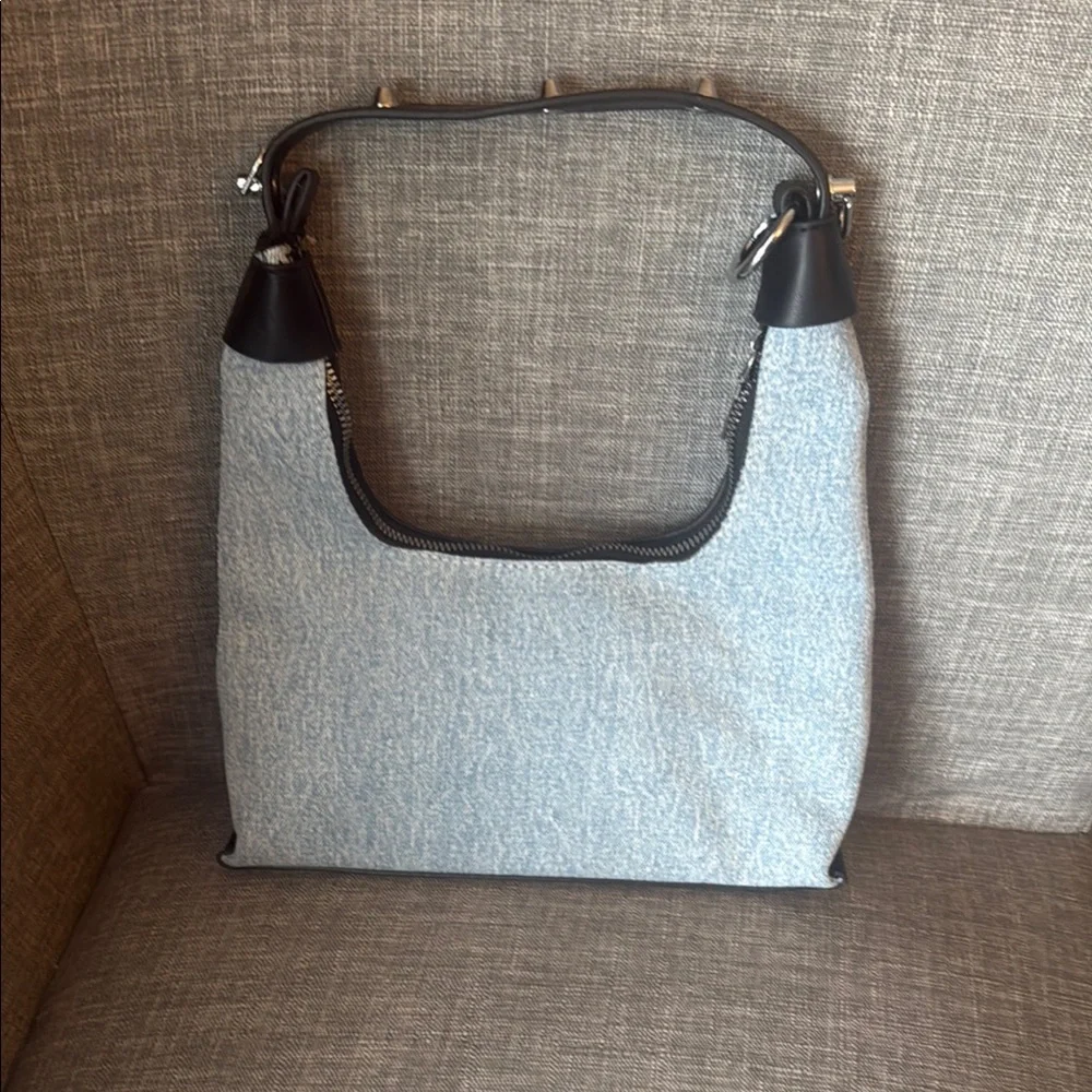 Stylish Denim and Black Women's Mini Bag